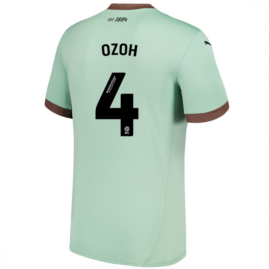 Enfant Football Maillot David Ozoh #4 Vert Pâle Tenues Extérieur 2024/25