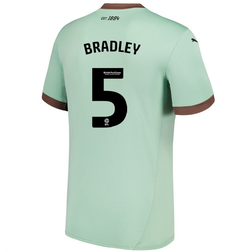 Enfant Football Maillot Sonny Bradley #5 Vert Pâle Tenues Extérieur 2024/25