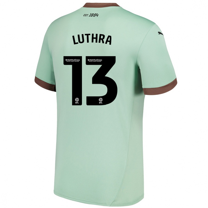 Enfant Football Maillot Rohan Luthra #13 Vert Pâle Tenues Extérieur 2024/25