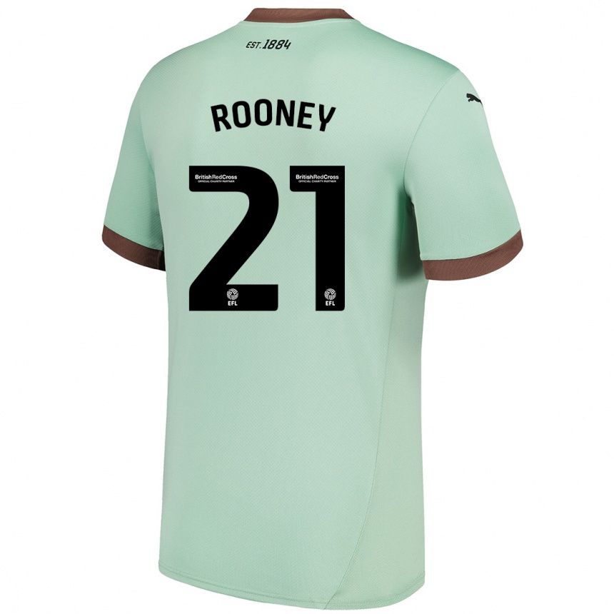 Enfant Football Maillot Jake Rooney #21 Vert Pâle Tenues Extérieur 2024/25