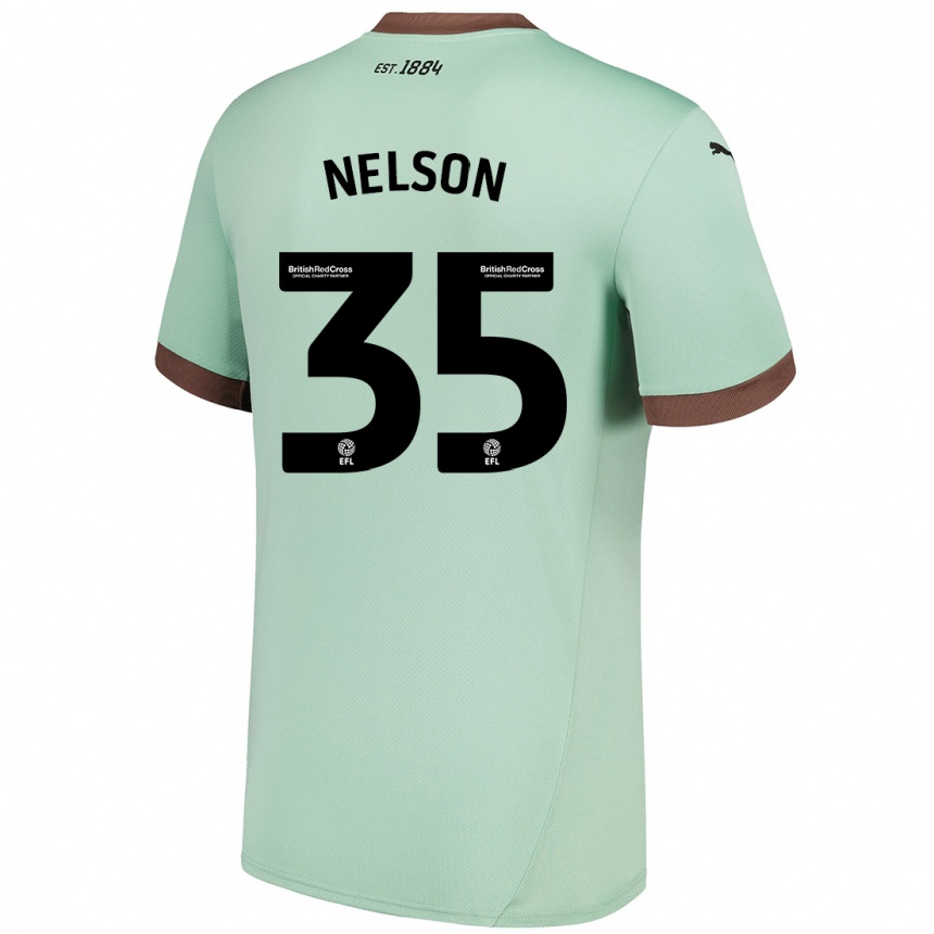 Enfant Football Maillot Curtis Nelson #35 Vert Pâle Tenues Extérieur 2024/25