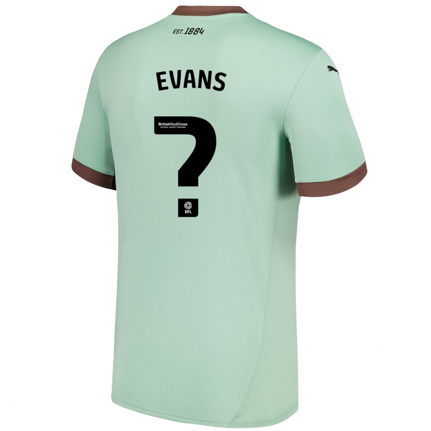 Enfant Football Maillot Harry Evans #0 Vert Pâle Tenues Extérieur 2024/25