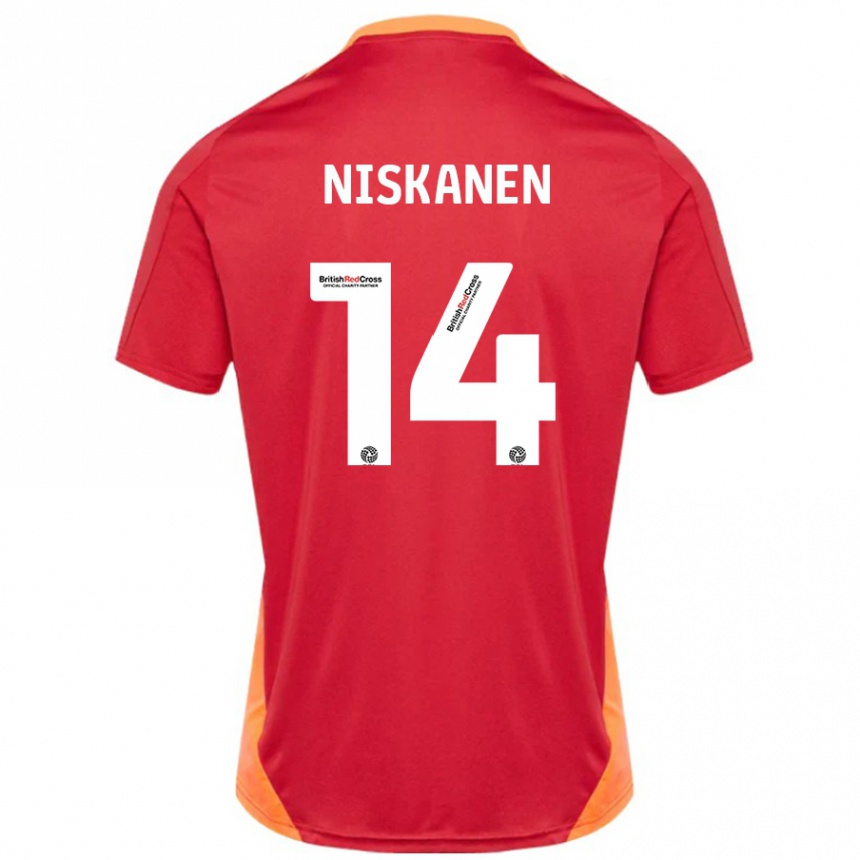 Enfant Football Maillot Ilmari Niskanen #14 Bleu Blanc Cassé Tenues Extérieur 2024/25