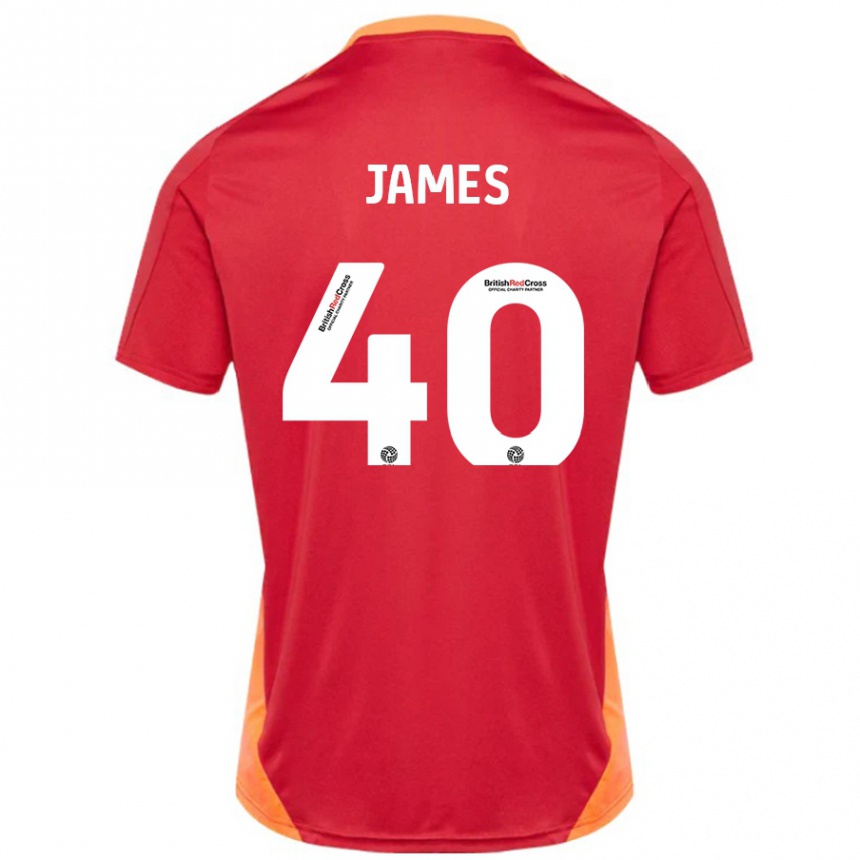 Enfant Football Maillot Ed James #40 Bleu Blanc Cassé Tenues Extérieur 2024/25