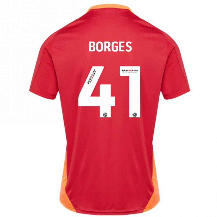 Enfant Football Maillot Pedro Borges #41 Bleu Blanc Cassé Tenues Extérieur 2024/25