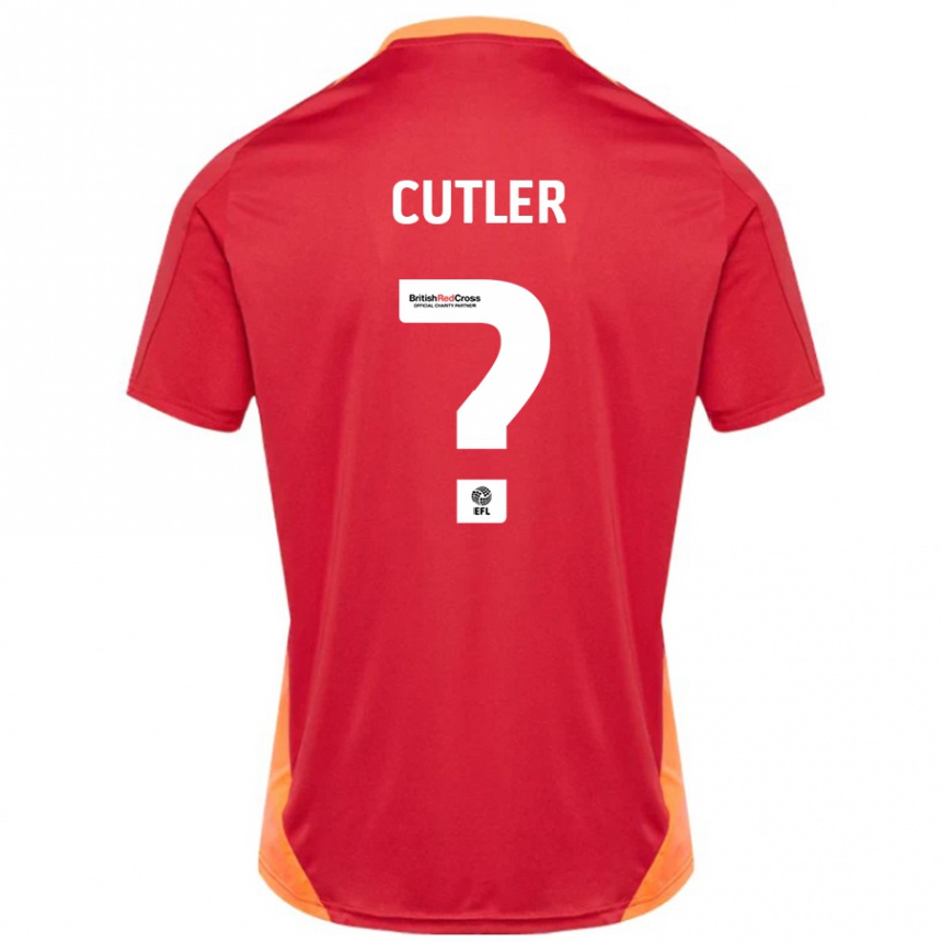 Enfant Football Maillot Theo Cutler #0 Bleu Blanc Cassé Tenues Extérieur 2024/25