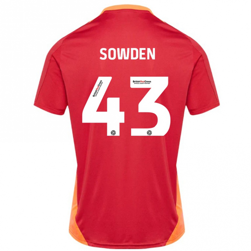 Enfant Football Maillot Andrew Sowden #43 Bleu Blanc Cassé Tenues Extérieur 2024/25