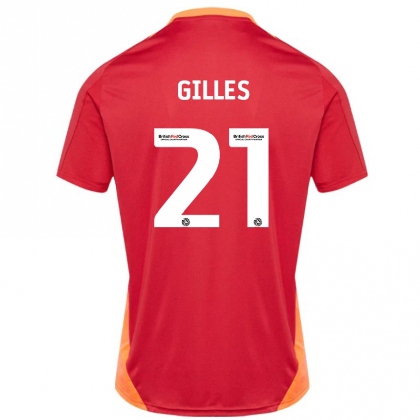 Enfant Football Maillot Sophie Gilles #21 Bleu Blanc Cassé Tenues Extérieur 2024/25