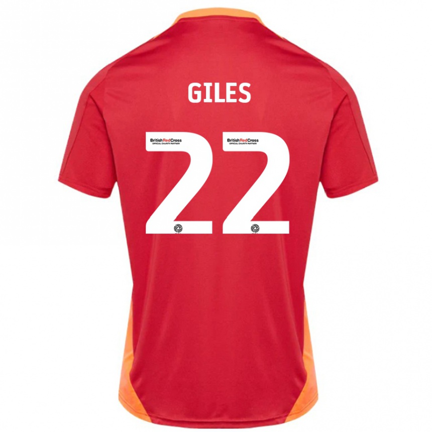 Enfant Football Maillot Olivia Giles #22 Bleu Blanc Cassé Tenues Extérieur 2024/25