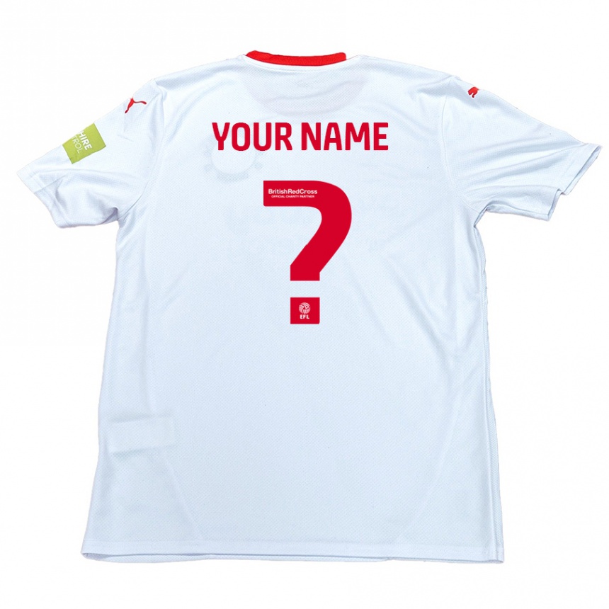 Enfant Football Maillot Votre Nom #0 Blanc Tenues Extérieur 2024/25