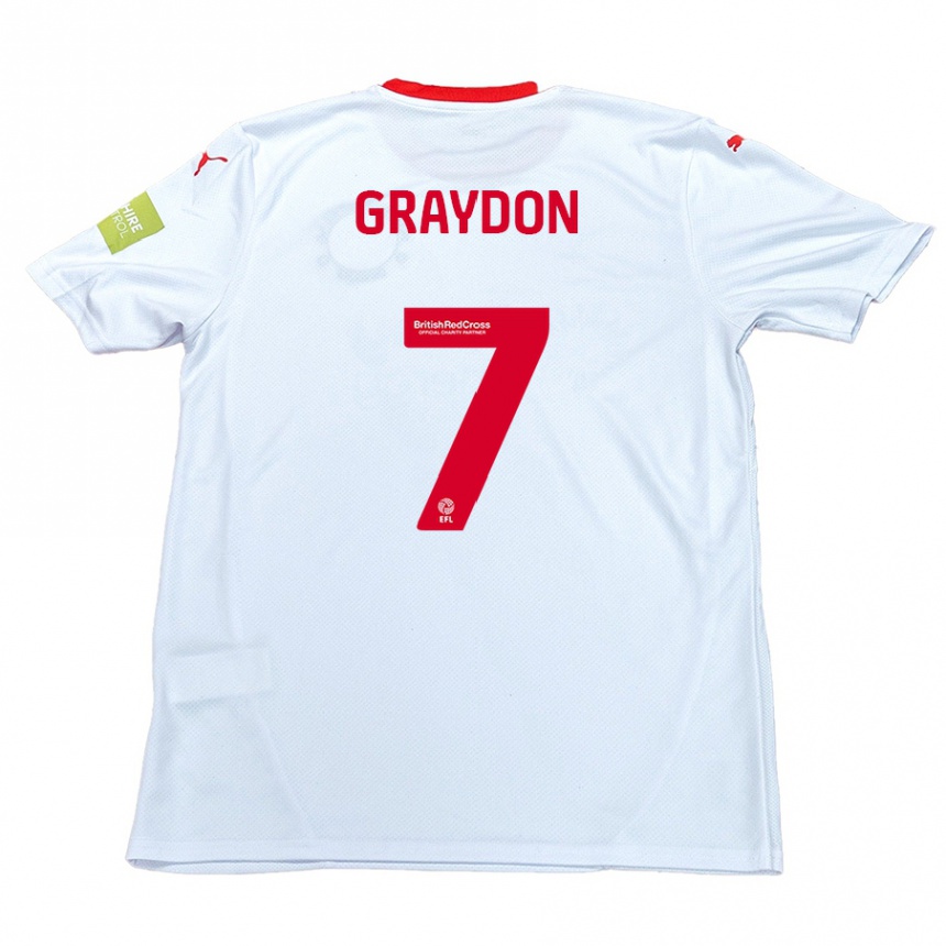 Enfant Football Maillot Ryan Graydon #7 Blanc Tenues Extérieur 2024/25