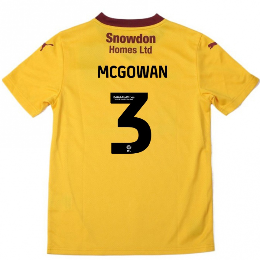 Enfant Football Maillot Aaron Mcgowan #3 Orange Bordeaux Tenues Extérieur 2024/25