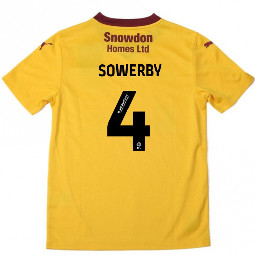 Enfant Football Maillot Jack Sowerby #4 Orange Bordeaux Tenues Extérieur 2024/25