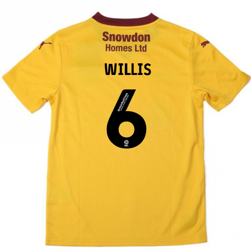 Enfant Football Maillot Jordan Willis #6 Orange Bordeaux Tenues Extérieur 2024/25