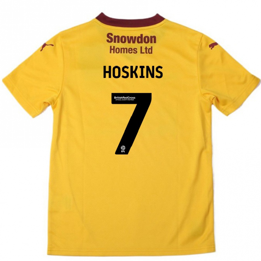 Enfant Football Maillot Sam Hoskins #7 Orange Bordeaux Tenues Extérieur 2024/25