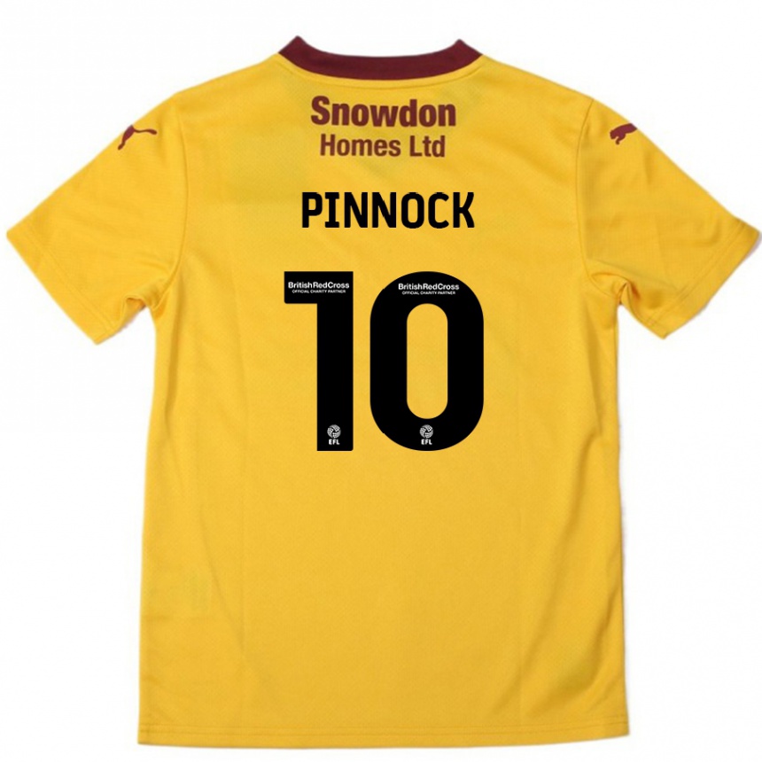 Enfant Football Maillot Mitch Pinnock #10 Orange Bordeaux Tenues Extérieur 2024/25