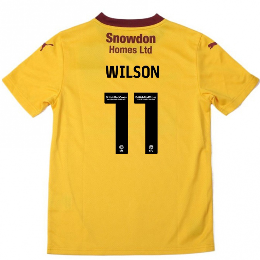 Enfant Football Maillot James Wilson #11 Orange Bordeaux Tenues Extérieur 2024/25