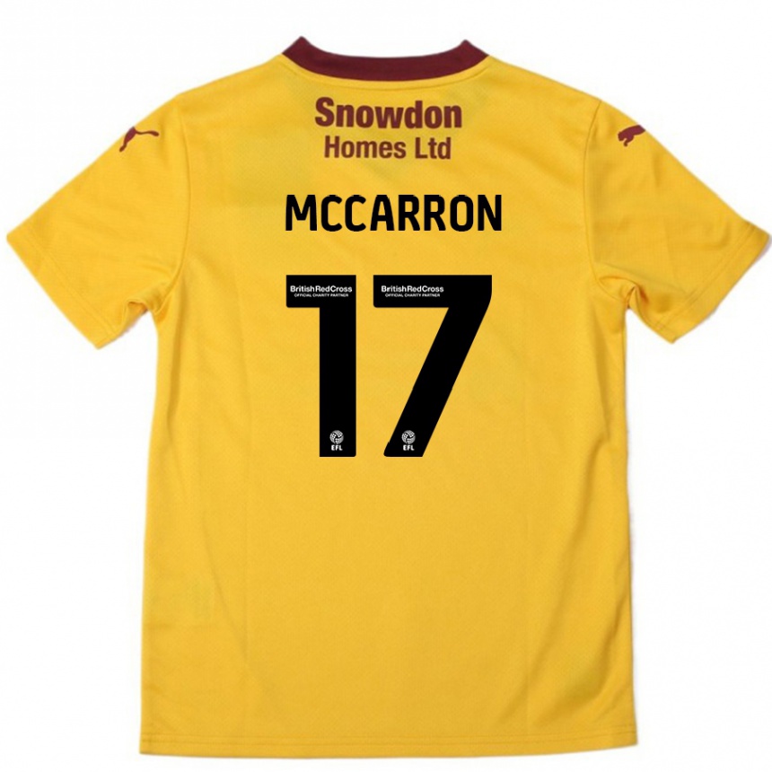 Enfant Football Maillot Liam Mccarron #17 Orange Bordeaux Tenues Extérieur 2024/25