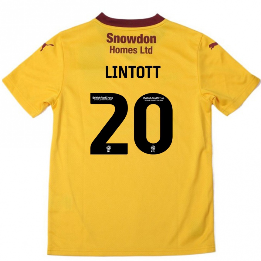 Enfant Football Maillot Harvey Lintott #20 Orange Bordeaux Tenues Extérieur 2024/25