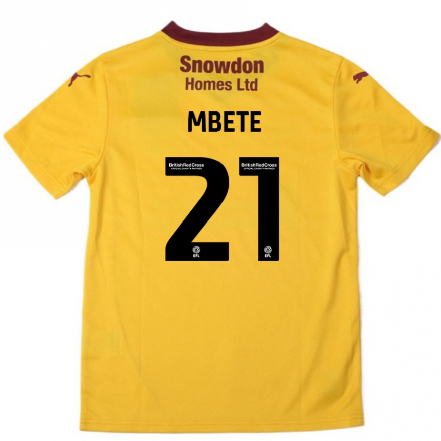 Enfant Football Maillot Luke Mbete #21 Orange Bordeaux Tenues Extérieur 2024/25