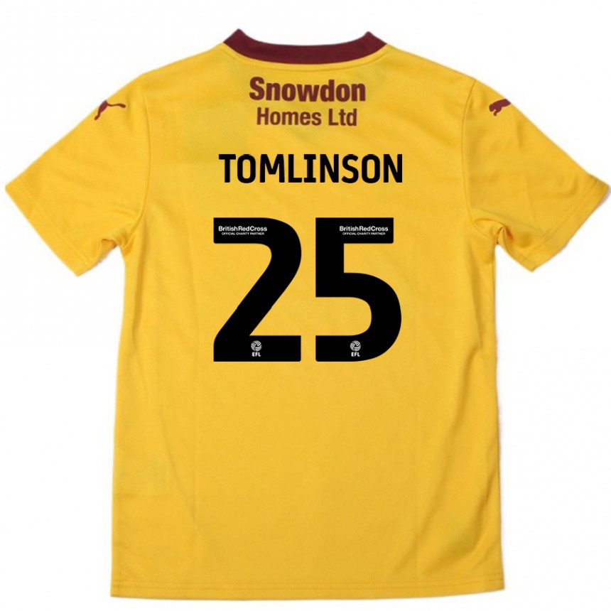 Enfant Football Maillot Josh Tomlinson #25 Orange Bordeaux Tenues Extérieur 2024/25