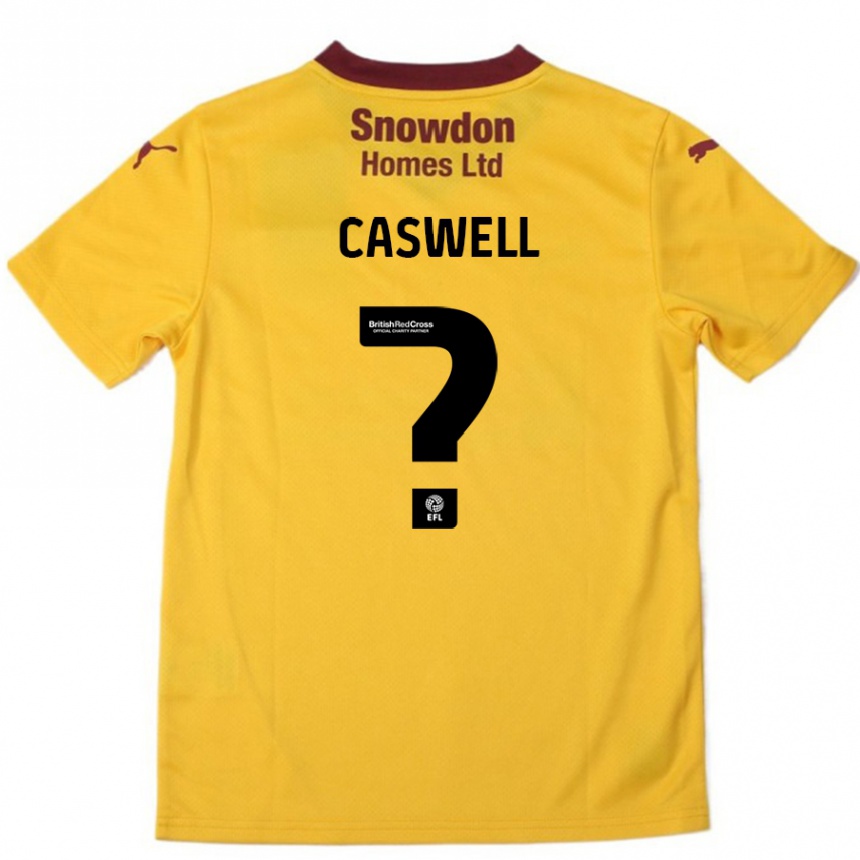 Enfant Football Maillot Jordan Caswell #0 Orange Bordeaux Tenues Extérieur 2024/25