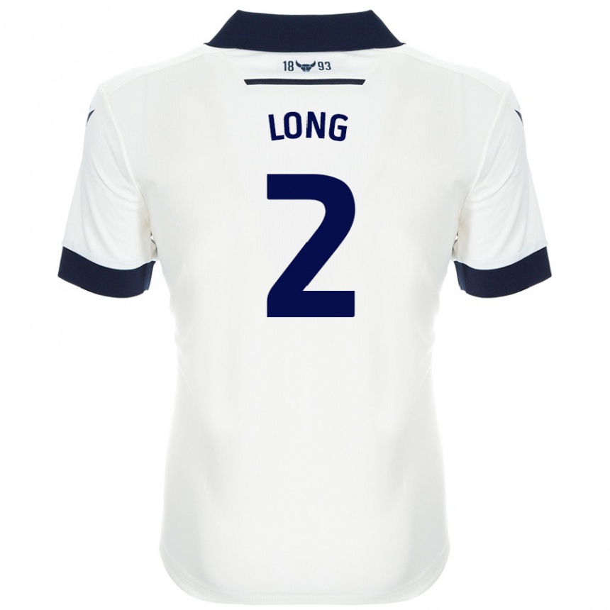 Enfant Football Maillot Sam Long #2 Blanc Bleu Marine Tenues Extérieur 2024/25