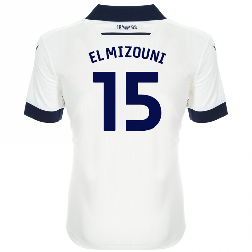 Enfant Football Maillot Idris El Mizouni #15 Blanc Bleu Marine Tenues Extérieur 2024/25