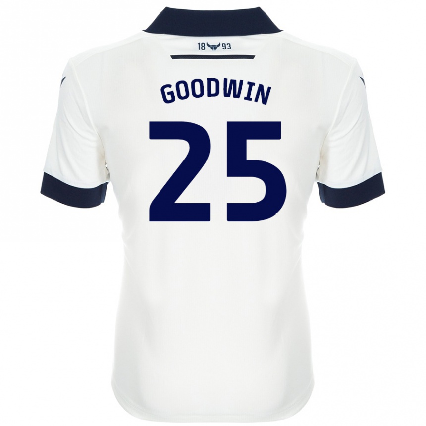 Enfant Football Maillot Will Goodwin #25 Blanc Bleu Marine Tenues Extérieur 2024/25