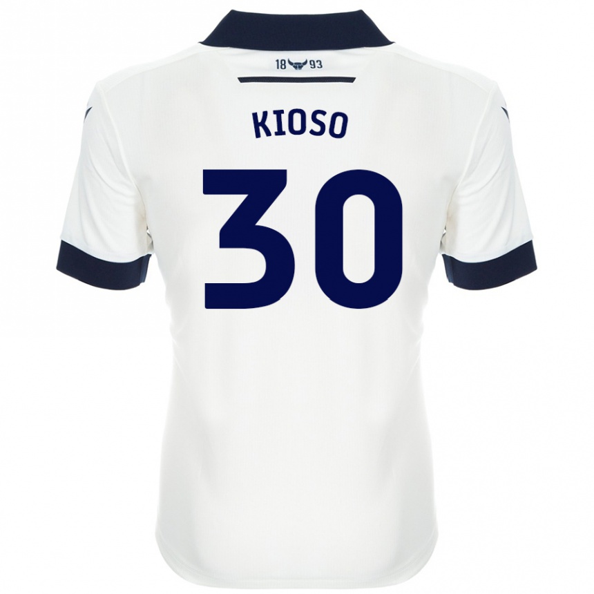 Enfant Football Maillot Peter Kioso #30 Blanc Bleu Marine Tenues Extérieur 2024/25