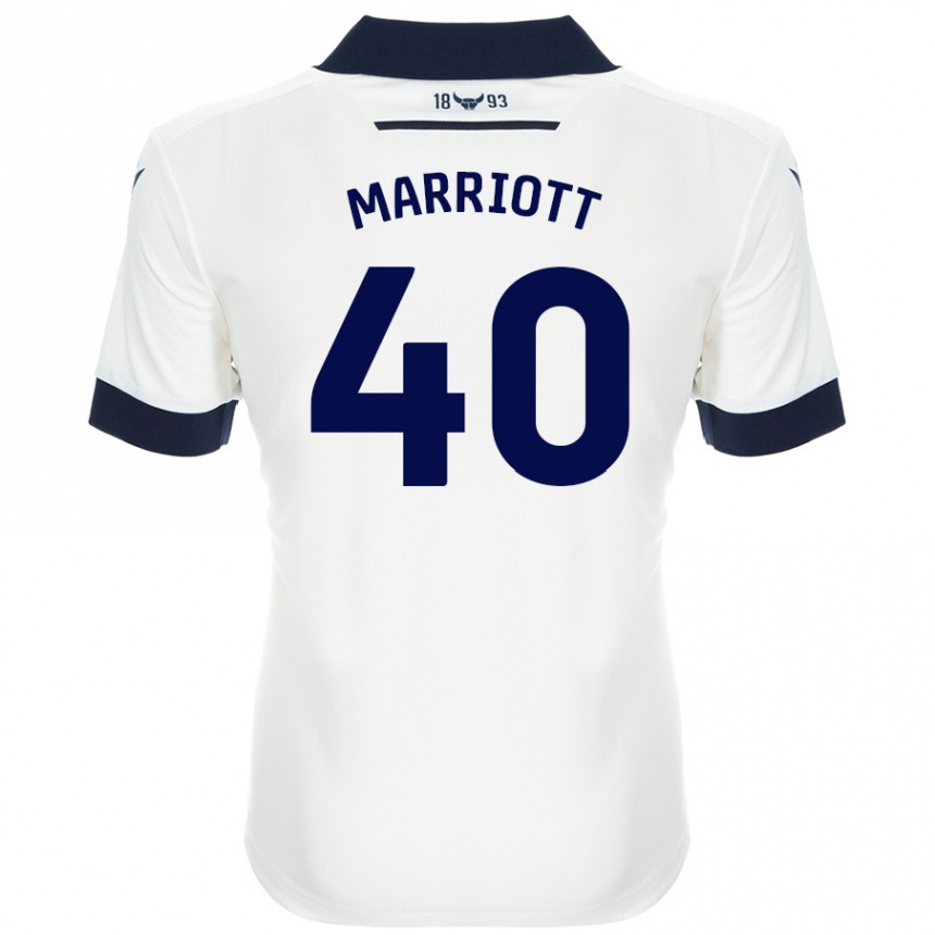 Enfant Football Maillot Monty Marriott #40 Blanc Bleu Marine Tenues Extérieur 2024/25