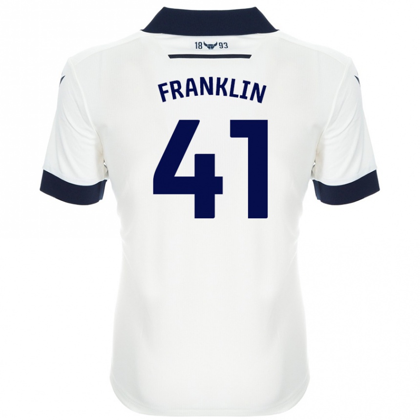 Enfant Football Maillot George Franklin #41 Blanc Bleu Marine Tenues Extérieur 2024/25