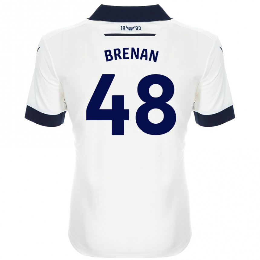 Enfant Football Maillot Tobias Brenan #48 Blanc Bleu Marine Tenues Extérieur 2024/25