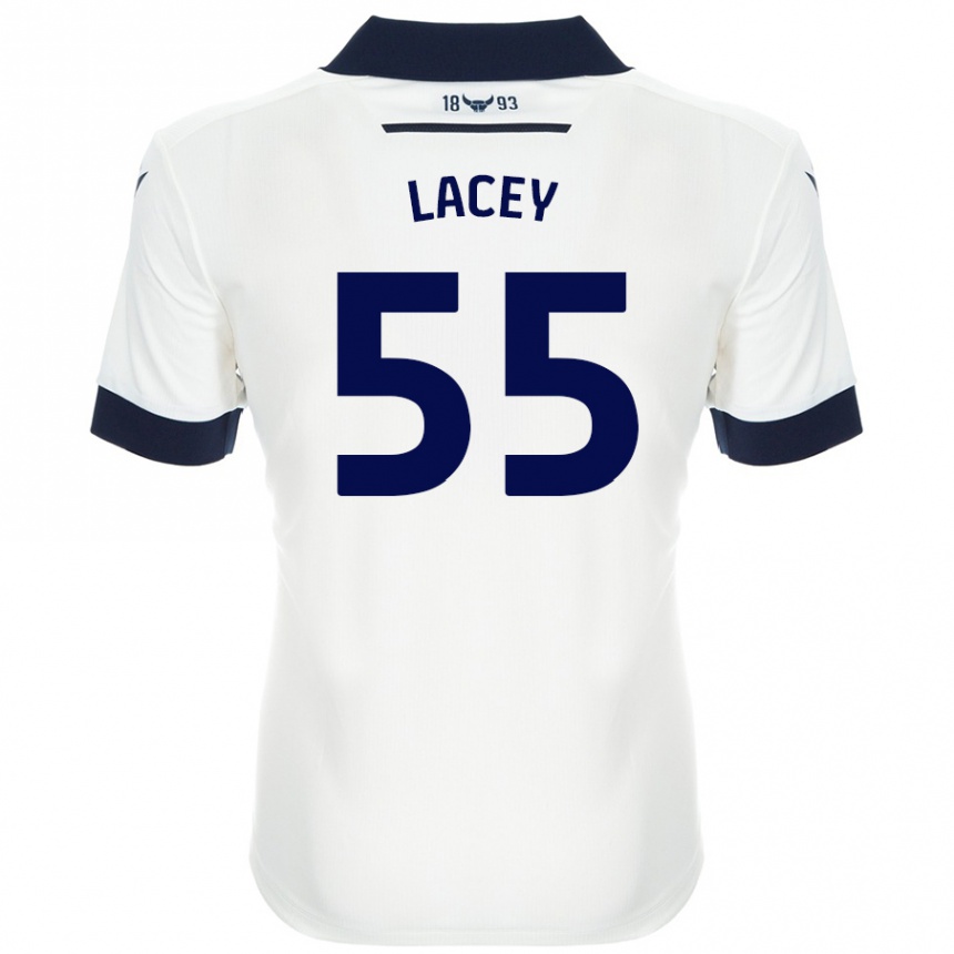 Enfant Football Maillot Aaron Lacey #55 Blanc Bleu Marine Tenues Extérieur 2024/25