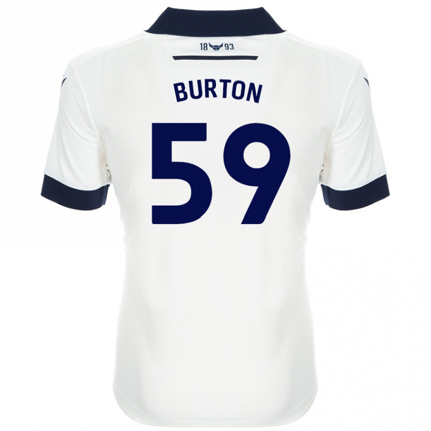 Enfant Football Maillot Kasway Burton #59 Blanc Bleu Marine Tenues Extérieur 2024/25