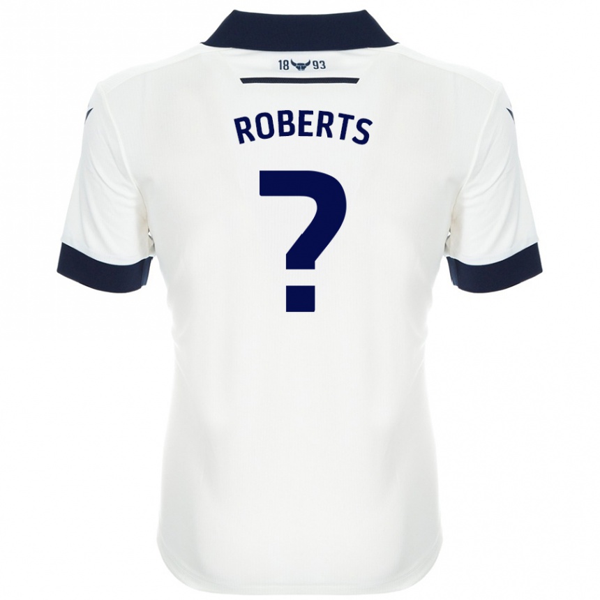 Enfant Football Maillot Amber Roberts #0 Blanc Bleu Marine Tenues Extérieur 2024/25