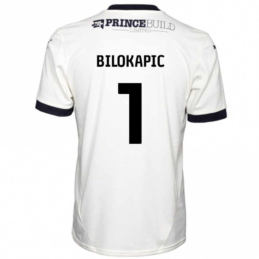 Enfant Football Maillot Nicholas Bilokapic #1 Blanc Cassé Noir Tenues Extérieur 2024/25