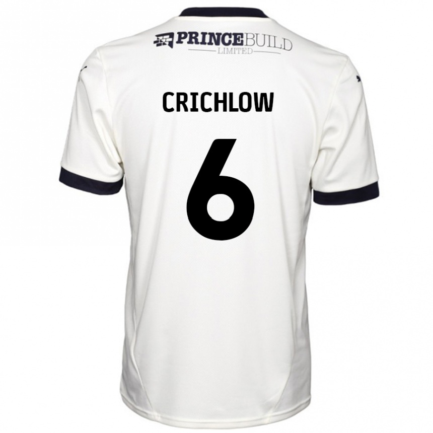 Enfant Football Maillot Romoney Crichlow #6 Blanc Cassé Noir Tenues Extérieur 2024/25