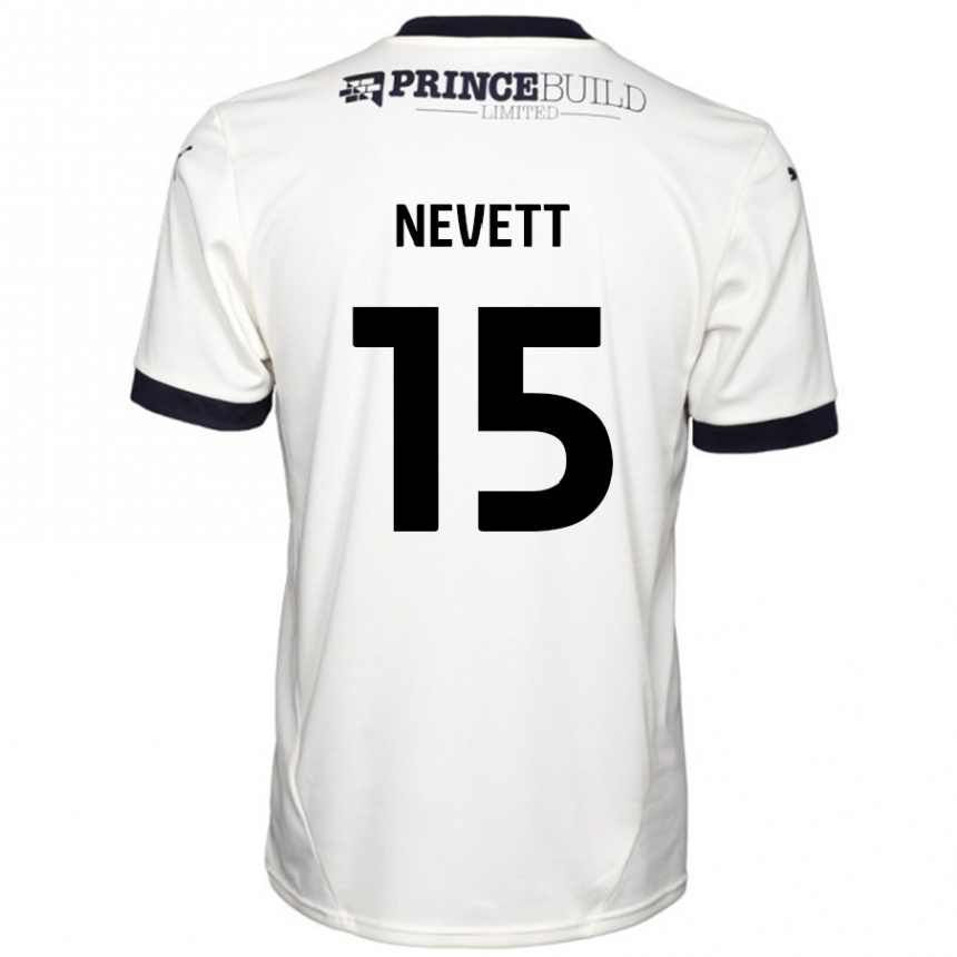 Enfant Football Maillot George Nevett #15 Blanc Cassé Noir Tenues Extérieur 2024/25