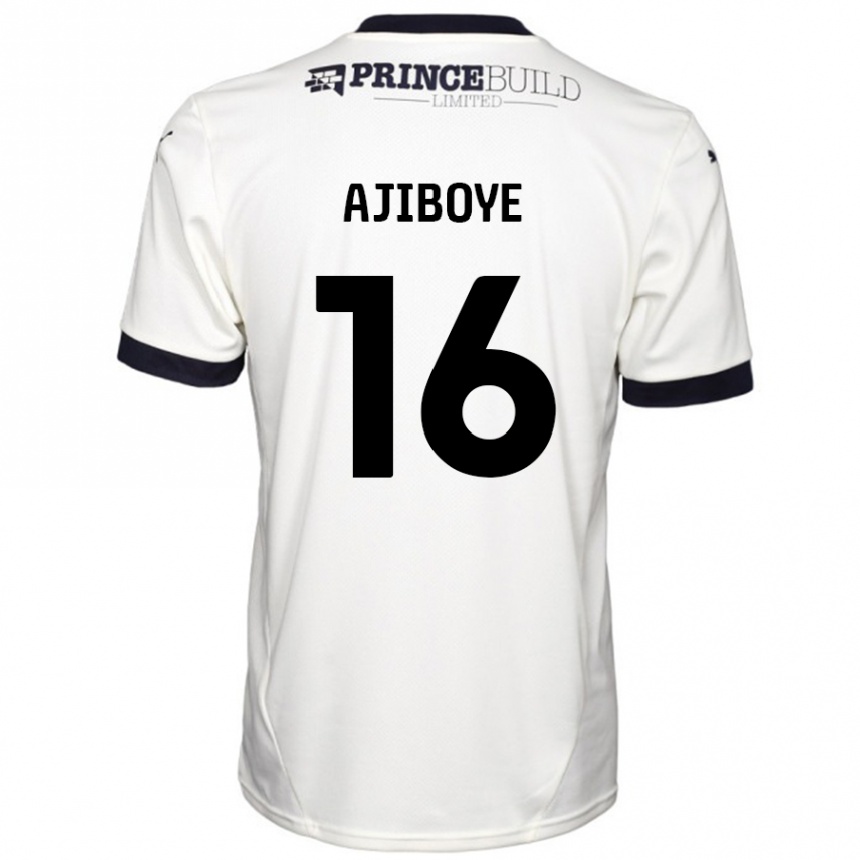 Enfant Football Maillot David Ajiboye #16 Blanc Cassé Noir Tenues Extérieur 2024/25