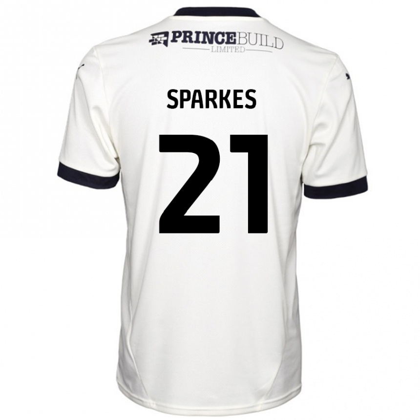 Enfant Football Maillot Jack Sparkes #21 Blanc Cassé Noir Tenues Extérieur 2024/25