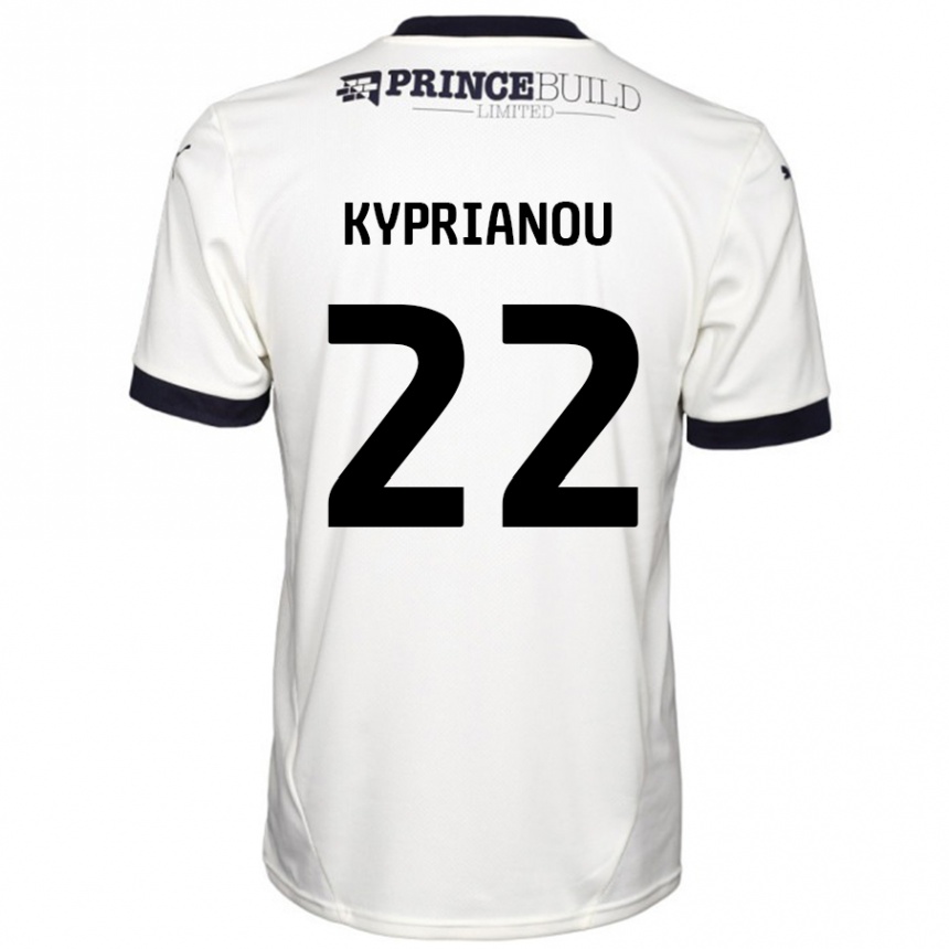 Enfant Football Maillot Hector Kyprianou #22 Blanc Cassé Noir Tenues Extérieur 2024/25