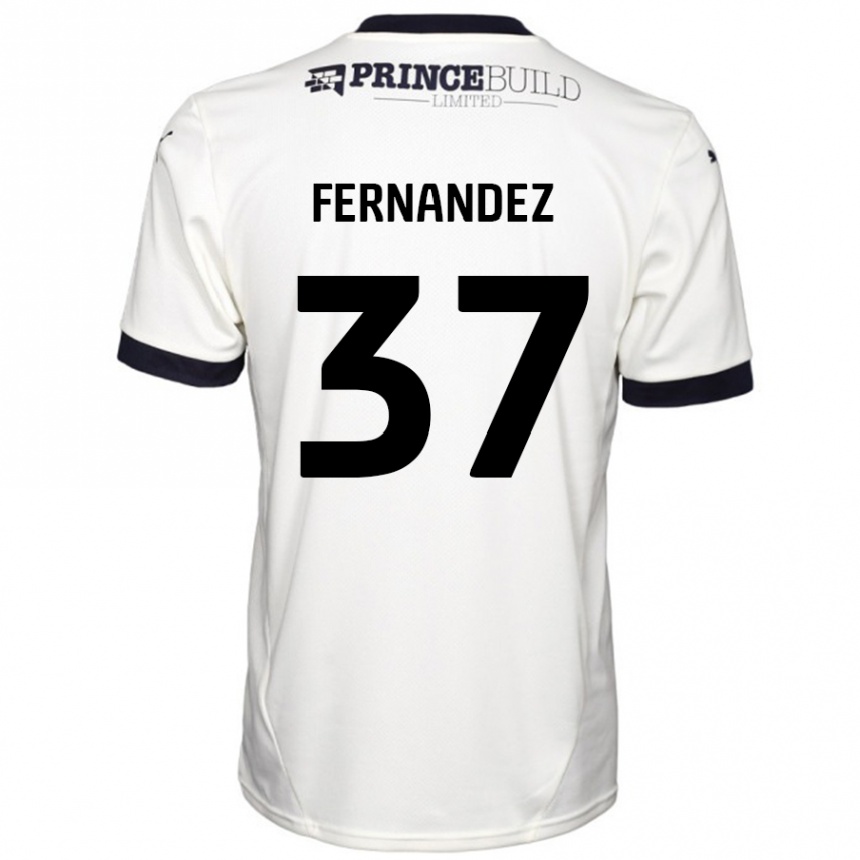 Enfant Football Maillot Emmanuel Fernandez #37 Blanc Cassé Noir Tenues Extérieur 2024/25