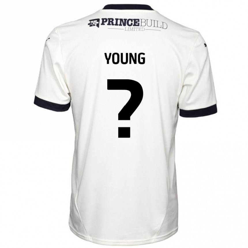 Enfant Football Maillot Tyler Young #0 Blanc Cassé Noir Tenues Extérieur 2024/25