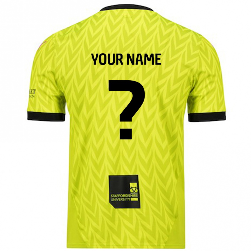 Enfant Football Maillot Votre Nom #0 Vert Fluo Tenues Extérieur 2024/25