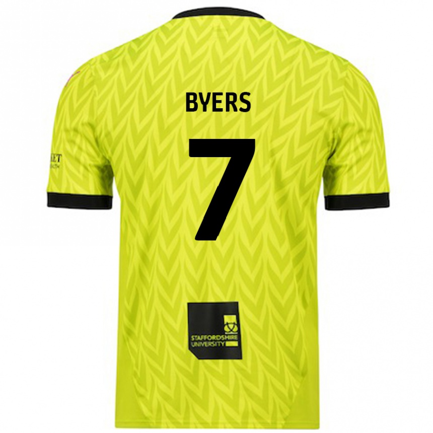 Enfant Football Maillot George Byers #7 Vert Fluo Tenues Extérieur 2024/25