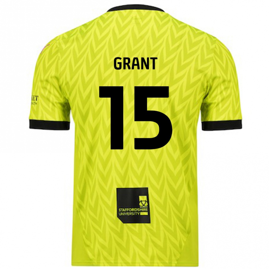 Enfant Football Maillot Conor Grant #15 Vert Fluo Tenues Extérieur 2024/25