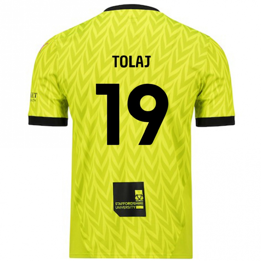 Enfant Football Maillot Lorent Tolaj #19 Vert Fluo Tenues Extérieur 2024/25