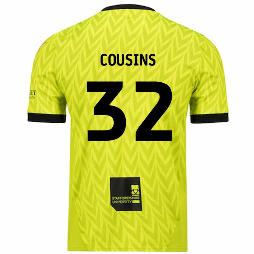 Enfant Football Maillot Logan Cousins #32 Vert Fluo Tenues Extérieur 2024/25