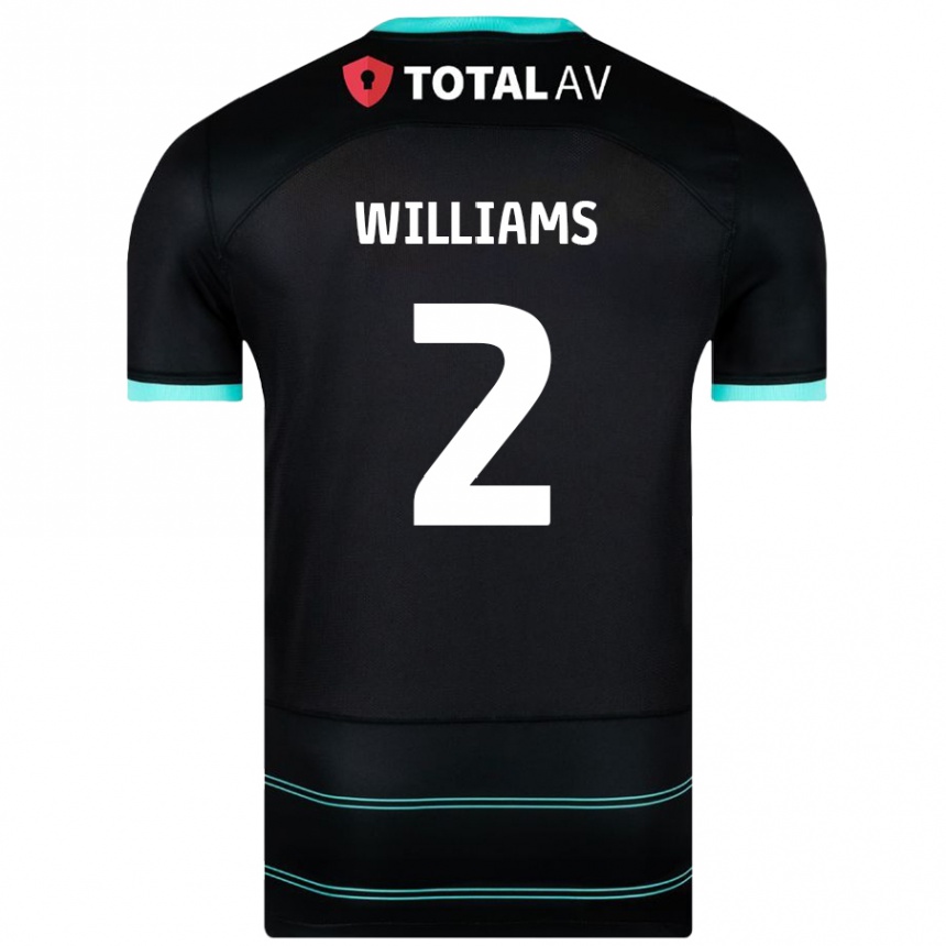 Enfant Football Maillot Jordan Williams #2 Noir Tenues Extérieur 2024/25